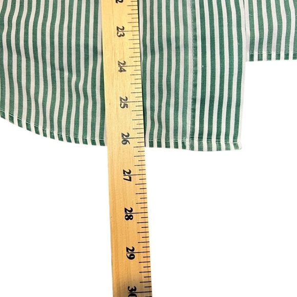 Separate Issue Short Sleeve Green Striped Collared Shirt Size XL - Picture 6 of 6